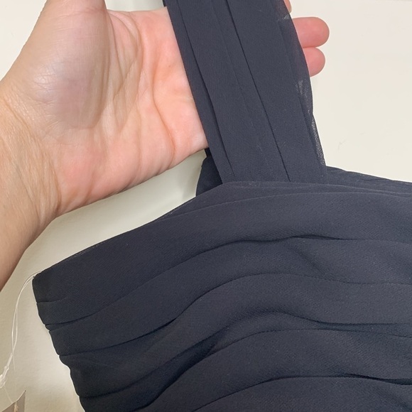 Bill Levkoff NWT Black One Shoulder Evening Cocktail Wedding Side Zip Dress 14 - Picture 14 of 16